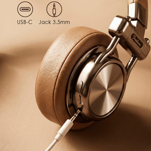 Cascos Bluetooth CR-10ANC, cancelación activa de ruido, batería de larga duración y conexión inalámbrica estable para música y llamadas.