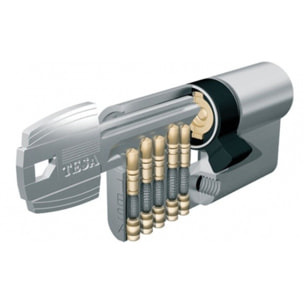 Cylindre TESA TE5 - 40x40mm - nickelé - vis de40mm - 50304040NY