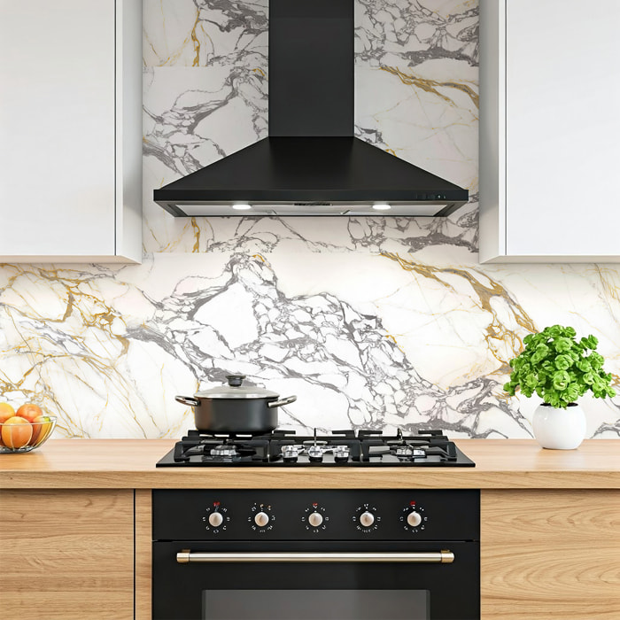 Sticker crédence adhésive - MARBRE BLANC - 60x200cm