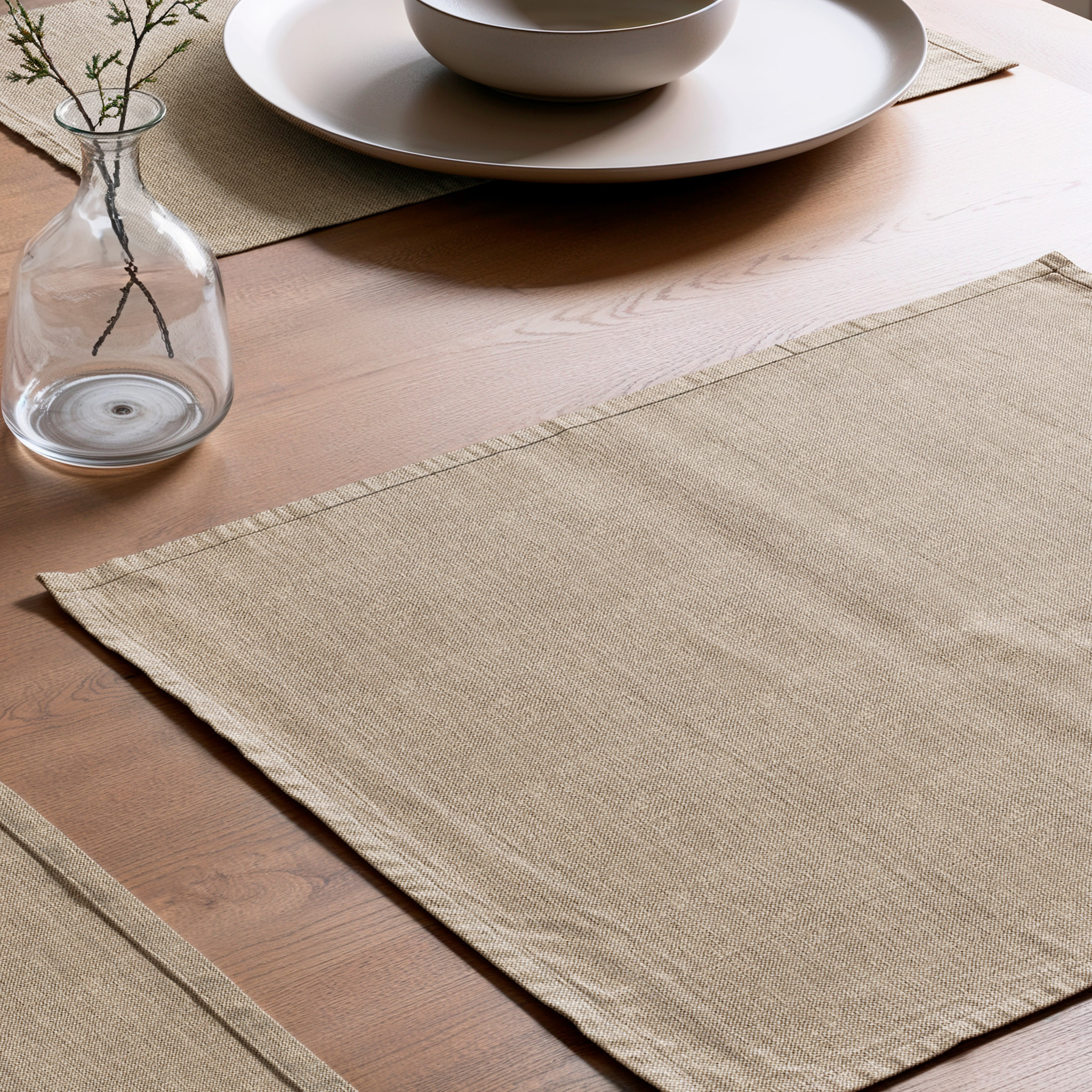 Pack de dos manteles individuales INDRA BEIGE