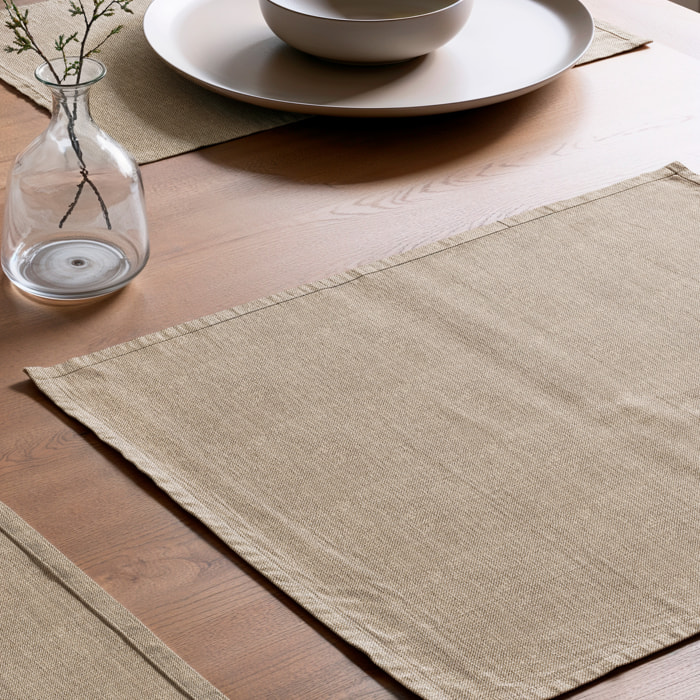 Pack de dos manteles individuales INDRA BEIGE