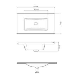 Pack de baño con lavabo de resina Thai Nordik