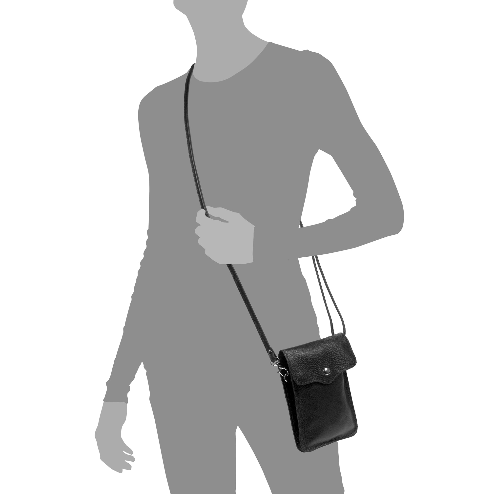 Albareto Bolso bandolera de mujer de piel auténtica acabado Dollaro