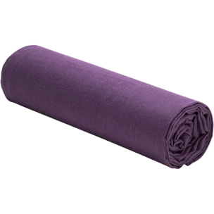 Drap housse bonnet 40 cm 100% lin lavé - prune