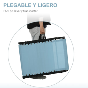 Tumbona Plegable, Tumbona Jardín Exterior Reclinable 4 Posiciones con Reposacabezas y Marco de Acero, Carga 120 kg, para Terraza, Piscina, Playa, 189x58x30 cm, Verde Azulado