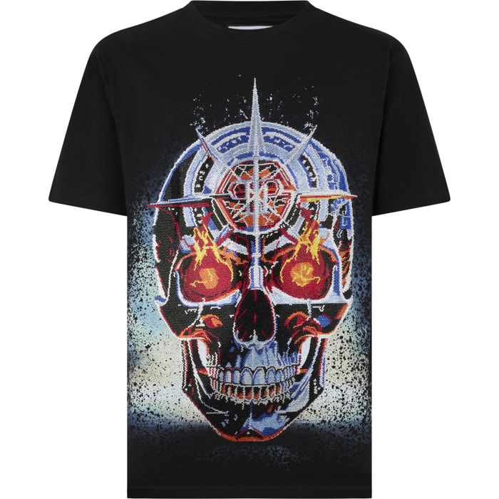 PHILIPP PLEIN Round Neck T-Shirt Chrome Skull Stones