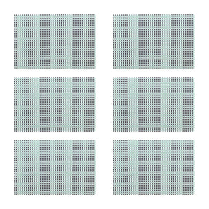 Lot de 6 sets de table tissé en PVC bleu 45x30cm