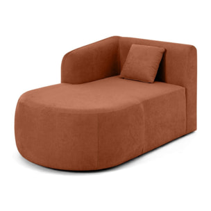 Ikare - module d'assise méridienne gauche - en tissu - Terracotta