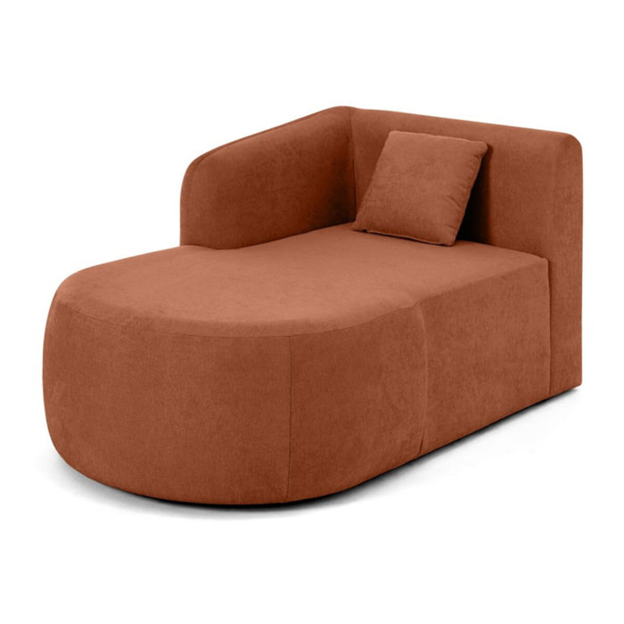 Ikare - module d'assise méridienne gauche - en tissu - Terracotta