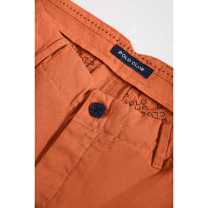 Bermuda cargo terra con logo ricamato