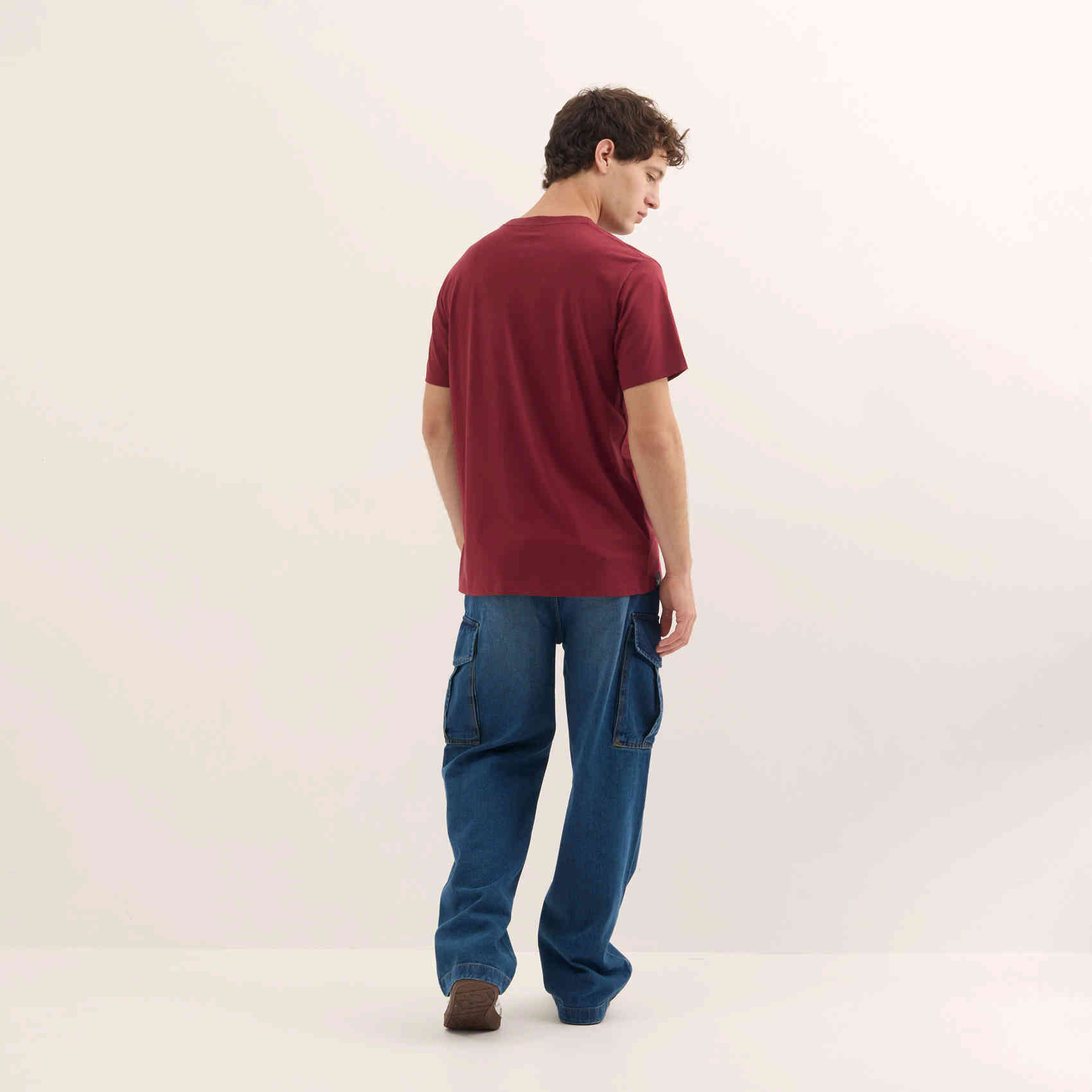 Camiseta Básica Algodón Orgánico Granate ESSENTIALS T-SHIRT WINE