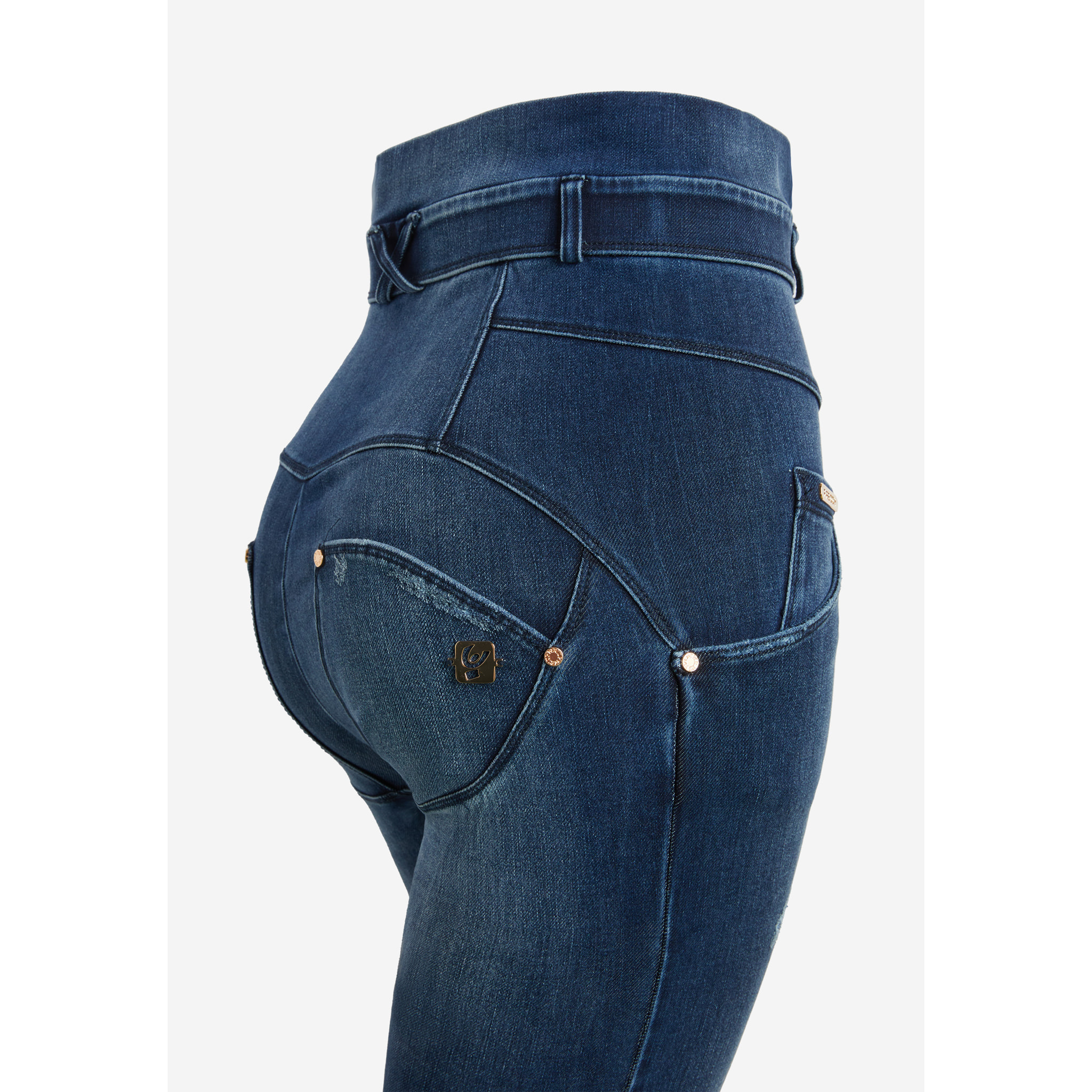 Jeans WR.UP® in denim navetta con vita alta stile bustier
