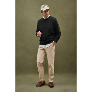 Felpa nera, relaxed fit con ricamo Rigby Go