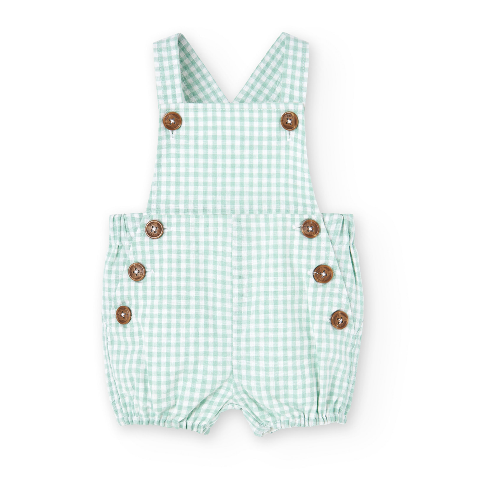 Conjunto combinado bebé niño, estampado cuadros, cuello