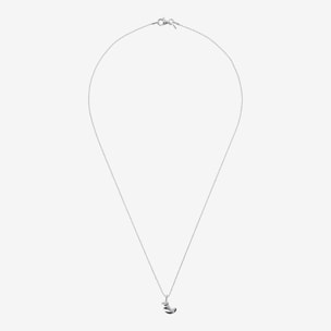 Collana a Palline in Argento 925 placcato Platino con Ciondolo Paperella