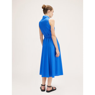 Motivi - Vestido camisero de popelina - Azul aciano