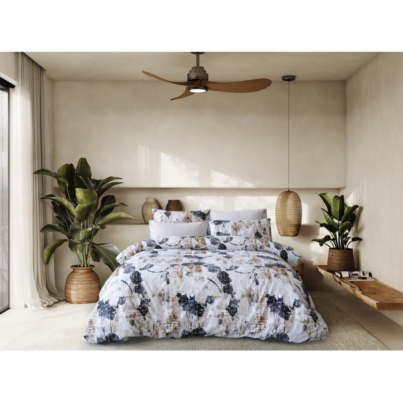 Parure de lit 100% coton imprimé "Andora"