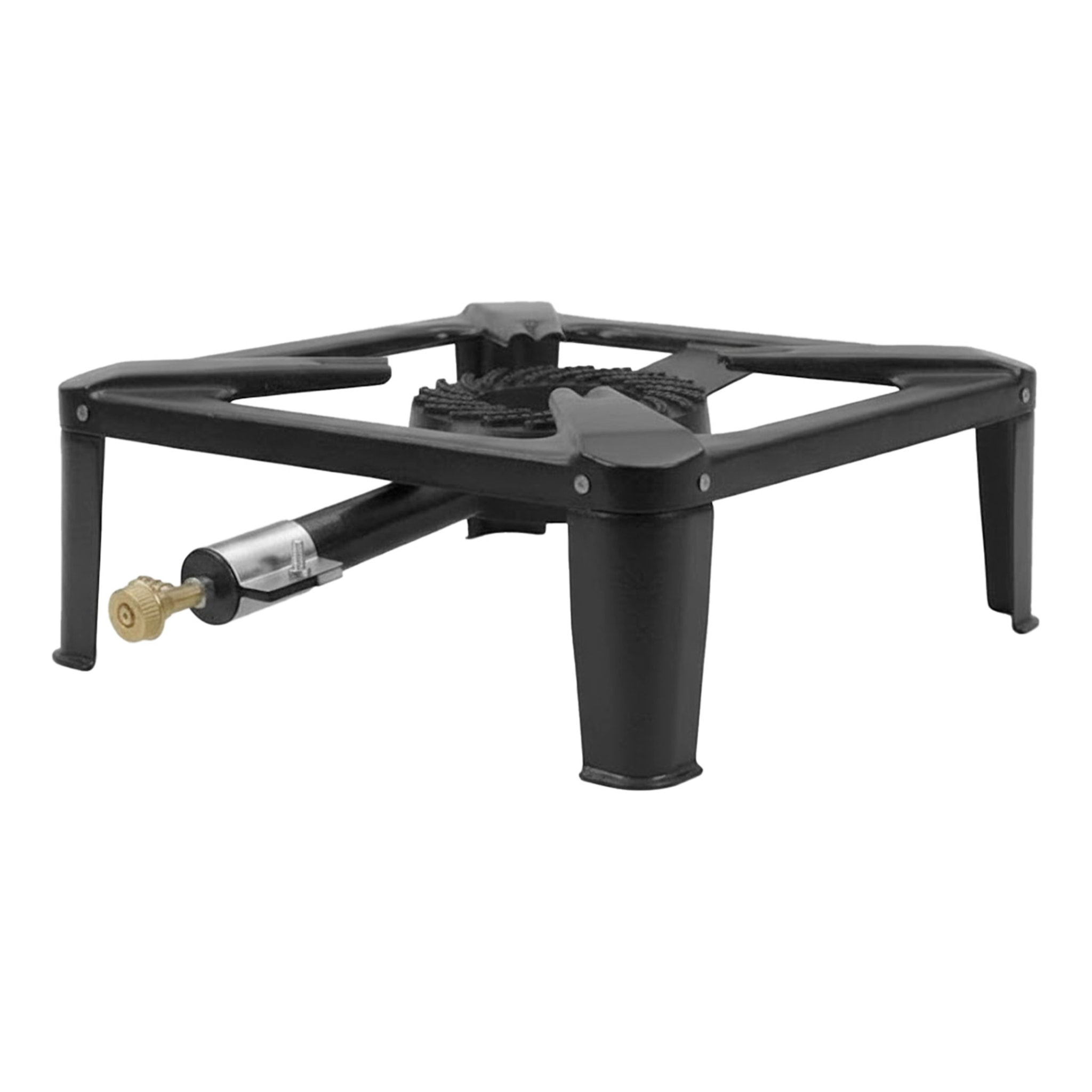 Fornello A Gas GPL 5,5 kW con Bruciatore in Ghisa Struttura a 4 Piedi Stabile Design Compatto Ideale per Campeggio Outdoor Giardino Cucina Esterna 30 x 30 x 11,5 cm Nero