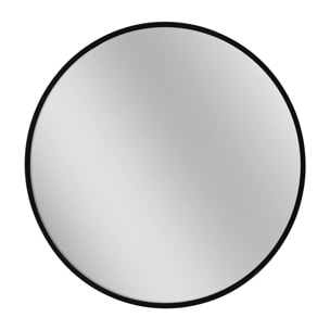 Espejo redondo Halo aluminio negro 80x80x5 cm
