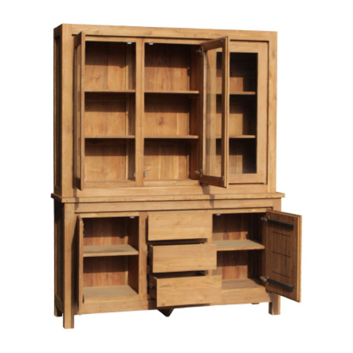 Vaisselier en bois massif de Teck recyclé - DAVE