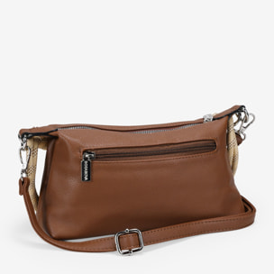 Bolso bandolera cuero con asa corta de cuerda
