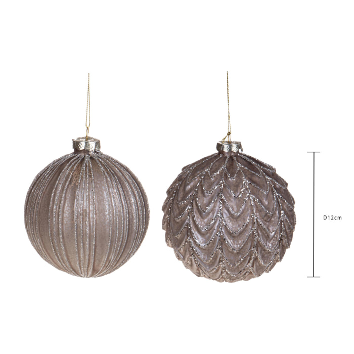 Sfera con decoro riga/onda - Pezzi 8 - MARRONE - Bianchi Dino SpA