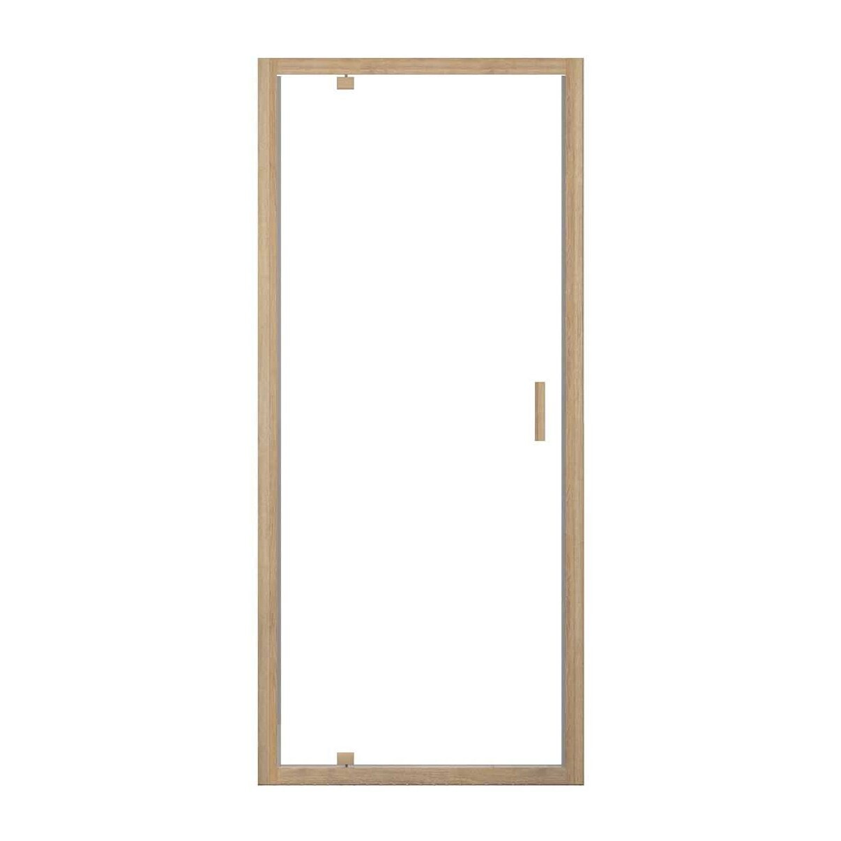 Porte de douche Pivotante 90x200cm - Profilés Aluminium effet Bois - Verre 6mm - WOOD CRUSH