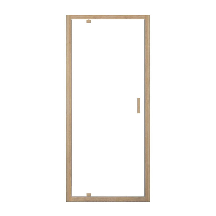 Porte de douche Pivotante 90x200cm - Profilés Aluminium effet Bois - Verre 6mm - WOOD CRUSH