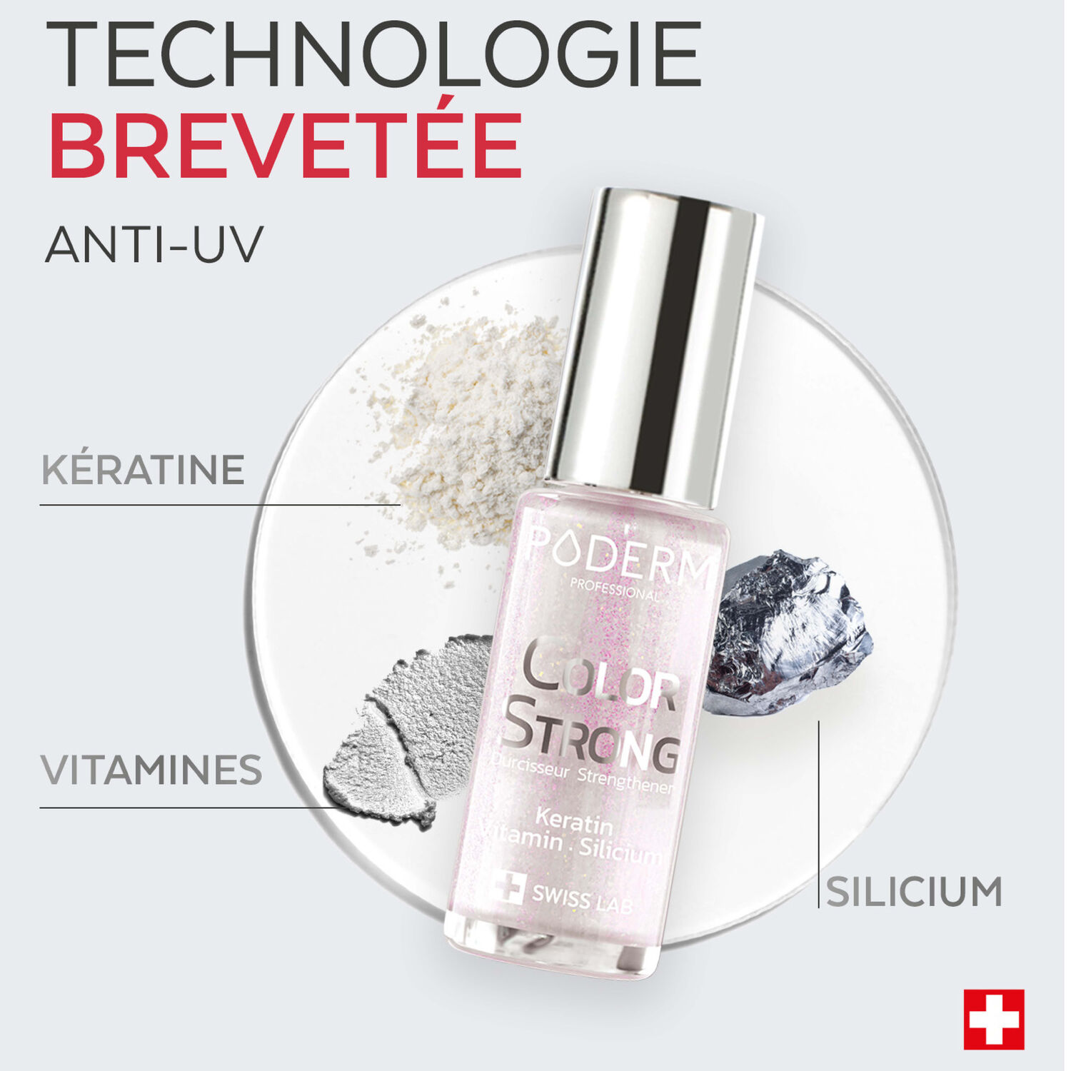 Color Strong - Vernis Durcisseur Kératine, Vitamine & Silicium Gloss Éclat