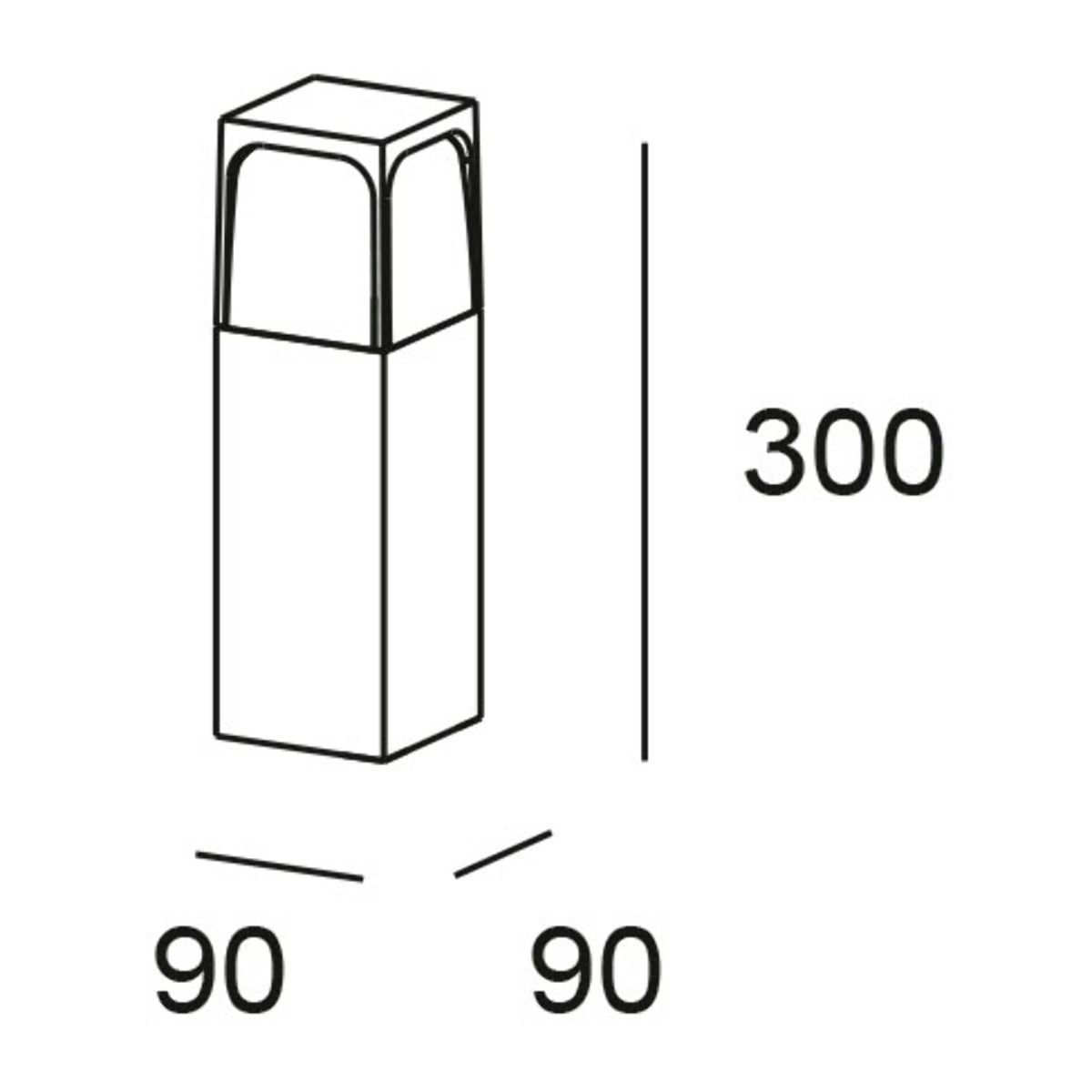 Forlight Veta baliza exterior negra para bombilla E27