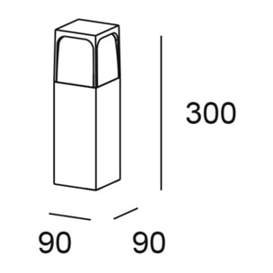 Forlight Veta baliza exterior negra para bombilla E27