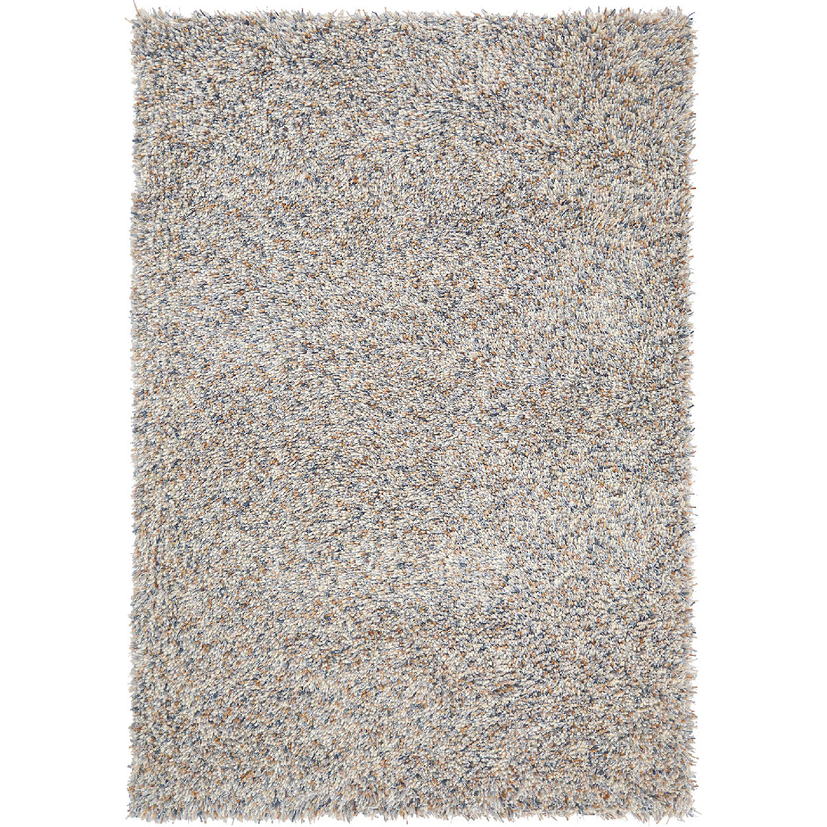 Tapis shaggy tufté en laine motif faux uni OLEL