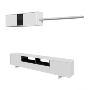 Salón Belus Blanco Brillo - Gris Antracita