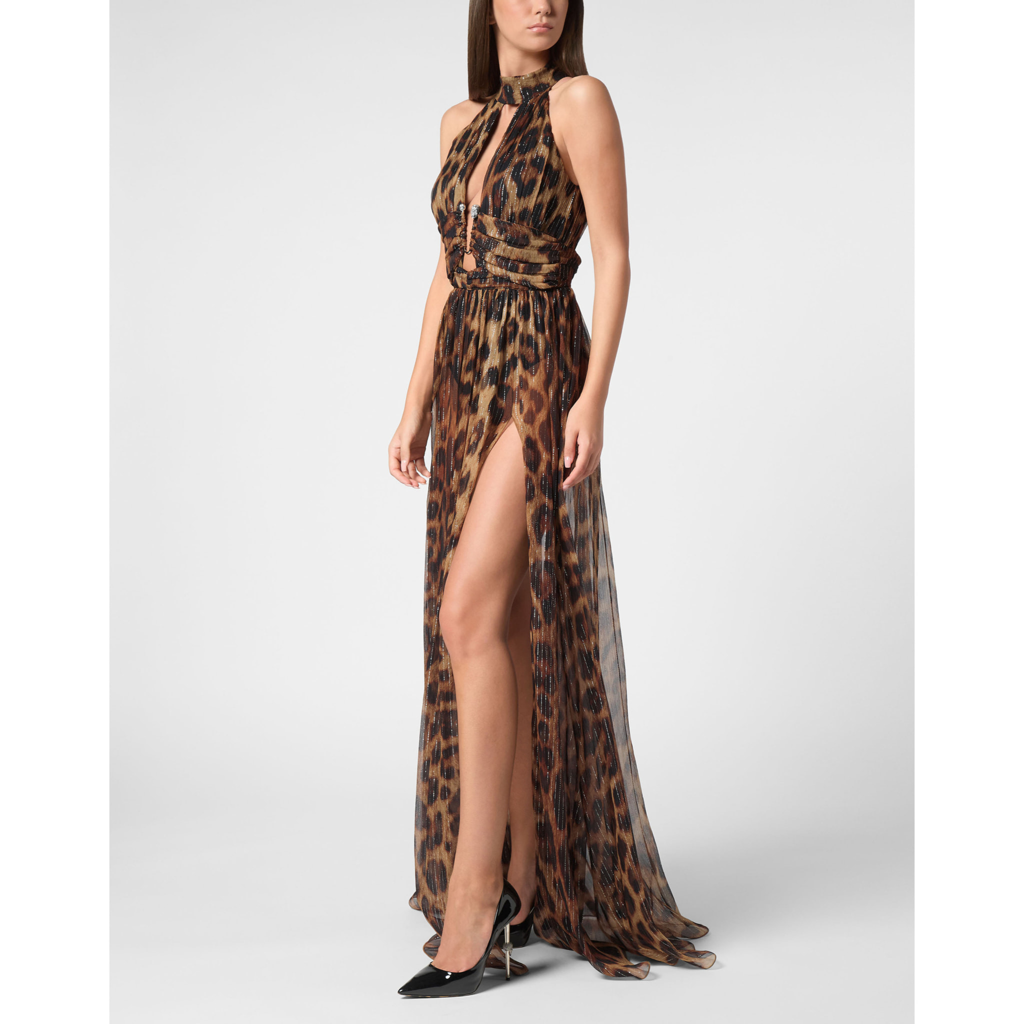 PHILIPP PLEIN Long Dress LEOPARD