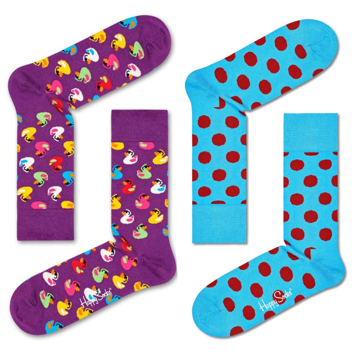 Pack de 2 calcetines azul y morado