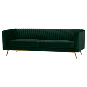 Canapé 3 places en velours vert foncé - Gatsby
