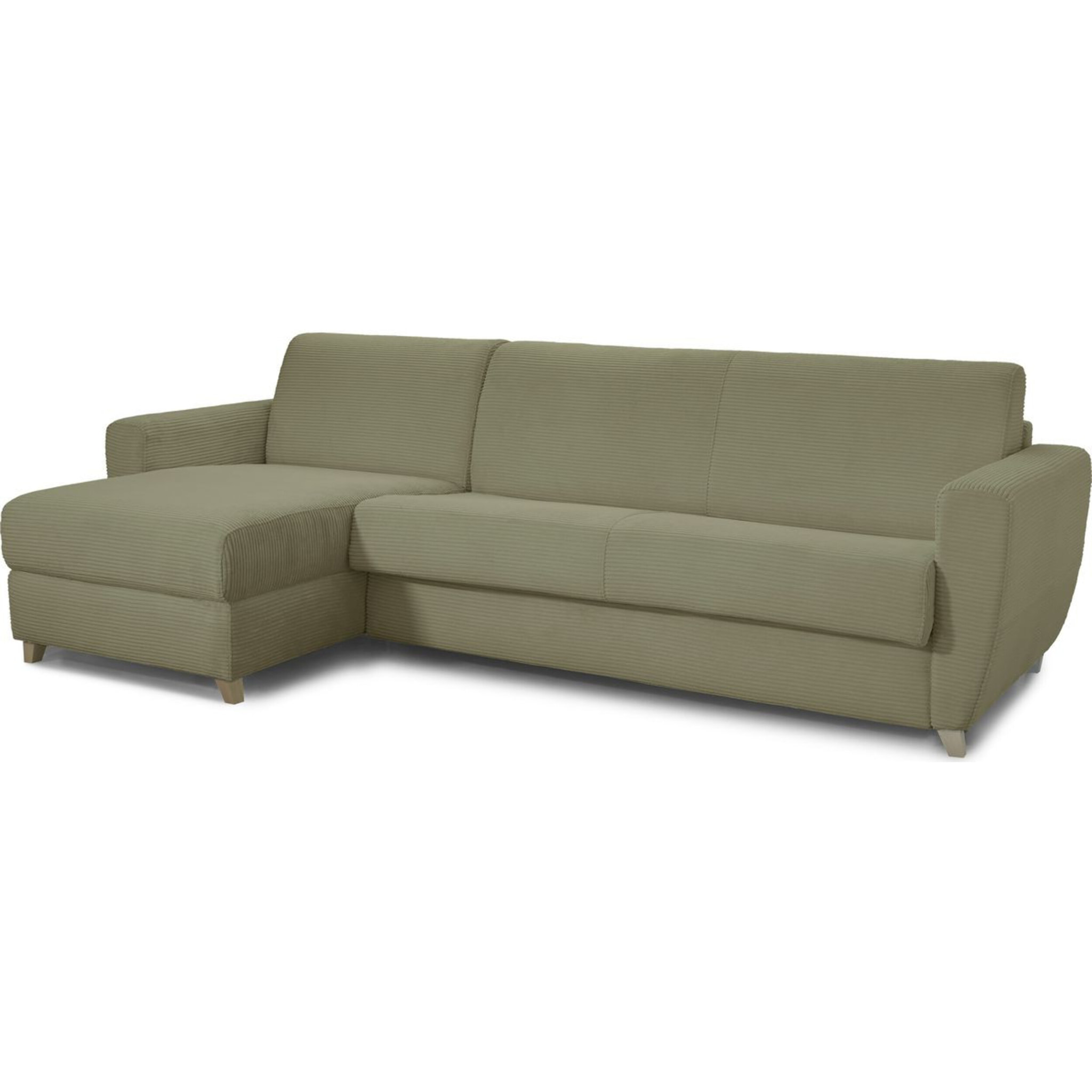 Canapé d'angle convertible express 5 places en velours côtelé - LEANDRO