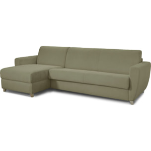 Canapé d'angle convertible express 5 places en velours côtelé - LEANDRO