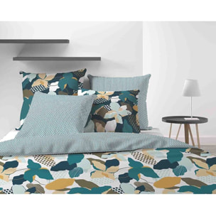 Parure Housse De Couette 3pcs avec Taies oreiller 100% coton Premium 57fils Lobelia