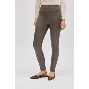 Leggings effetto metallizzato color carbone