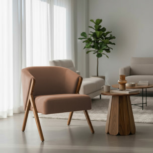 Fauteuil - HOME DECO FACTORY - Cotelet Jules - Confortable - Épuré - Marron