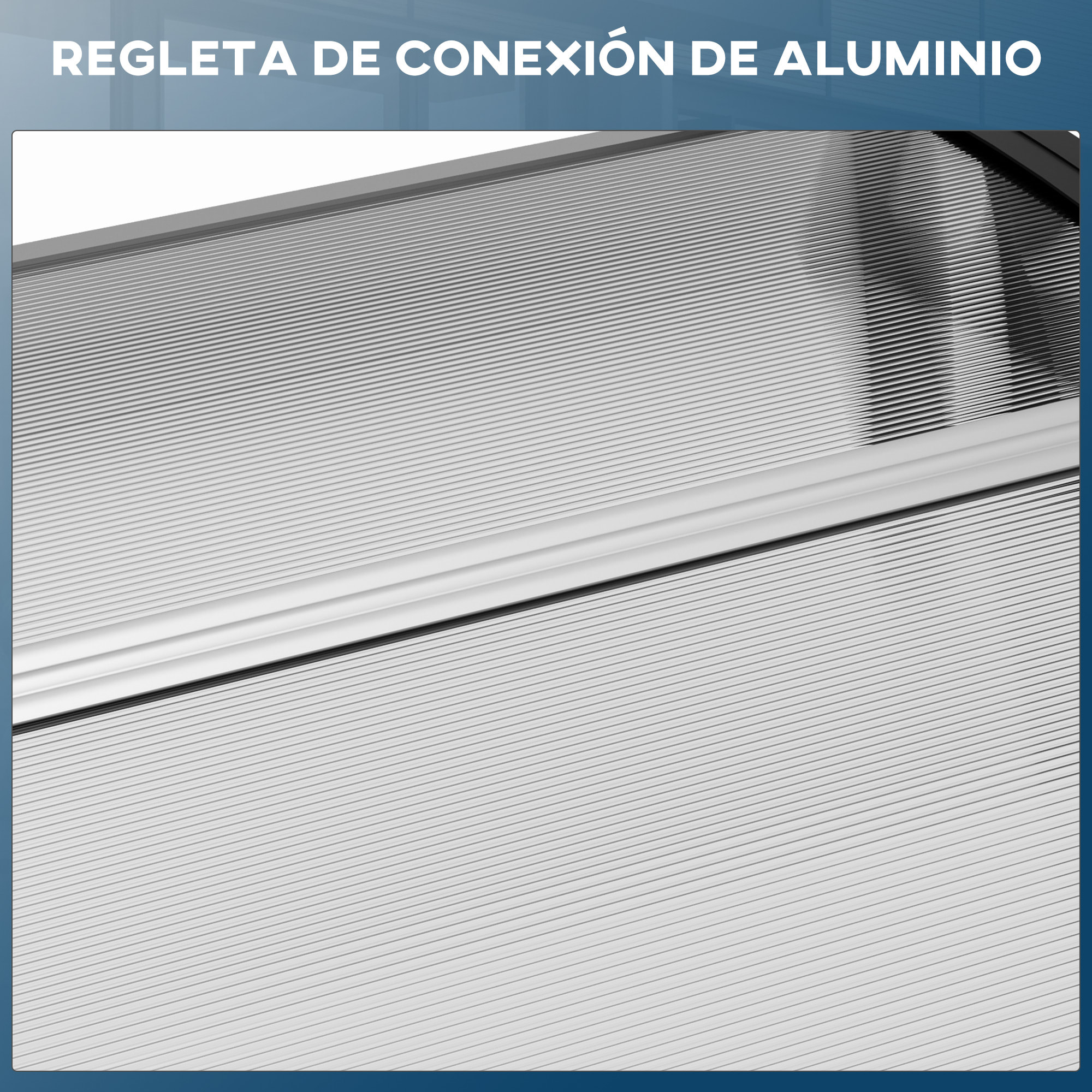 Tejadillo de Protección contra Sol y Lluvia para Puertas Ventanas Marquesina de Techo Diseño Moderno Aleación de Aluminio Duradero 90x295x23,5 cm Transparente