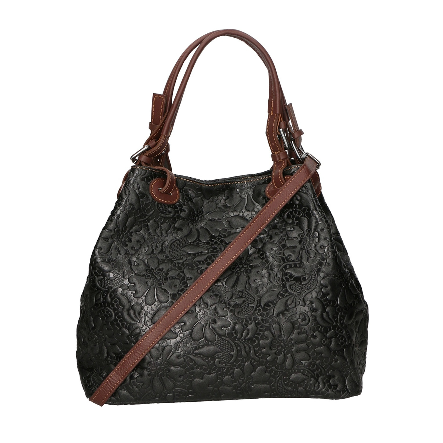 Borsa a mano da donna - Modello Elenia - Vera pelle - 33.0 x 29.0 x 16.0 cm