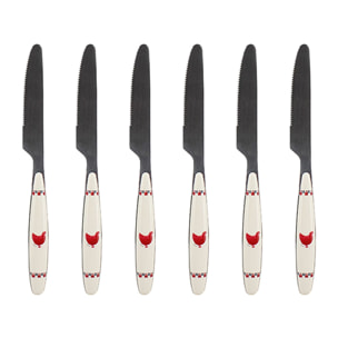 Lot de 6 couteaux en acier inoxydable  GALLINA