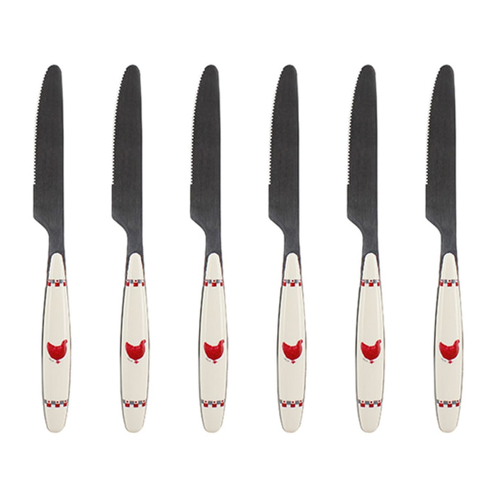 Lot de 6 couteaux en acier inoxydable  GALLINA