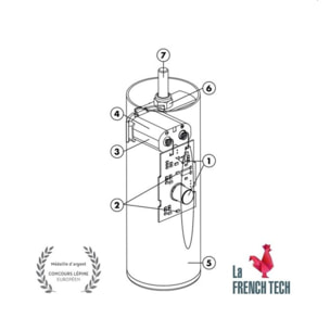 Pied de lit lumineux noir (à l'unité) | Metal | Hauteur 16 cm