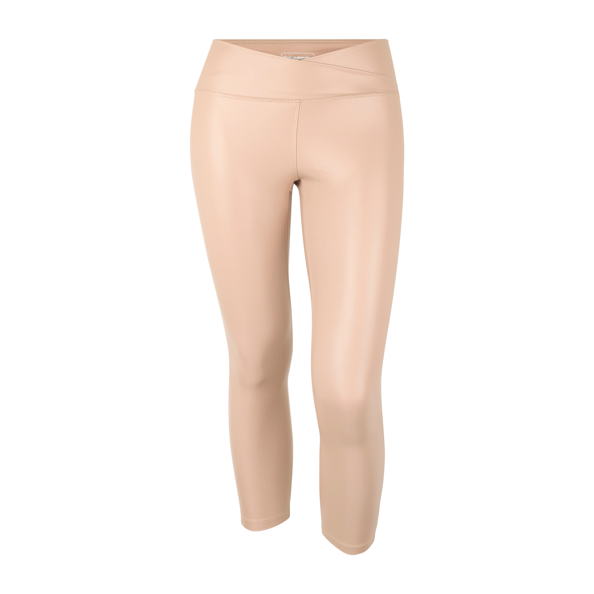 Leggings 7/8 vita regular effetto lucido con incrocio