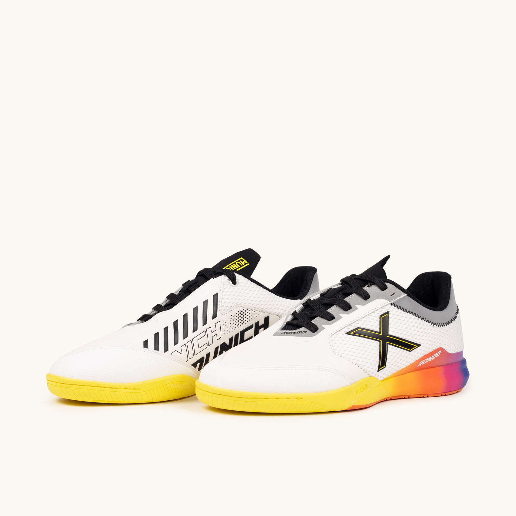 MUNICH RONDO 21 Zapatillas de Fútbol Sala Diseño Futurista Blanco y Multicolor