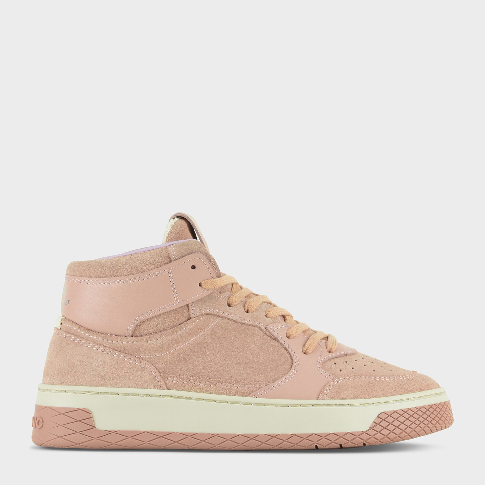 SNEAKER MID P02 DONNA IN SUEDE E PELLE ROSA CIPRIA