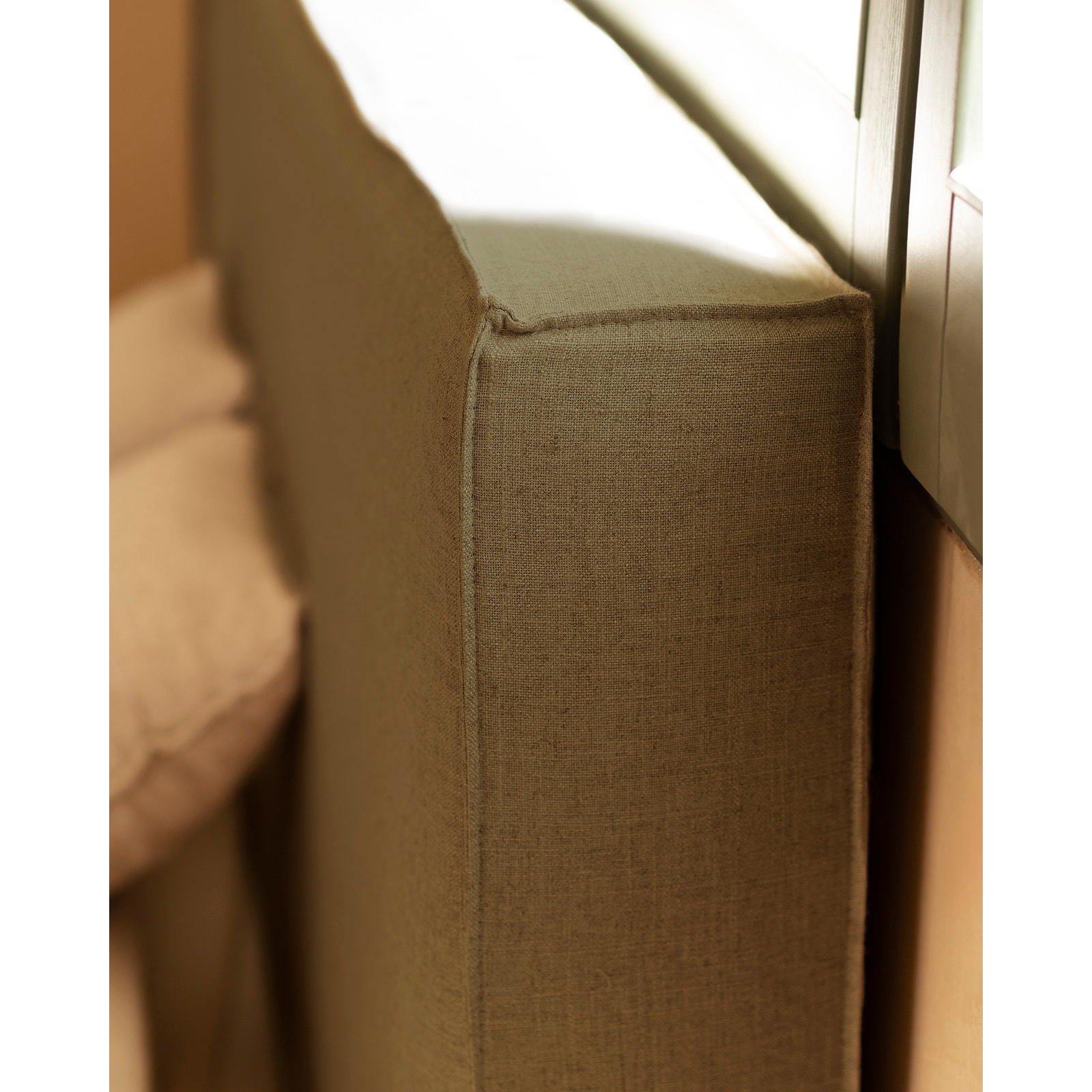 Lit déhoussable en lin vert pour les matelas en différentes tailles